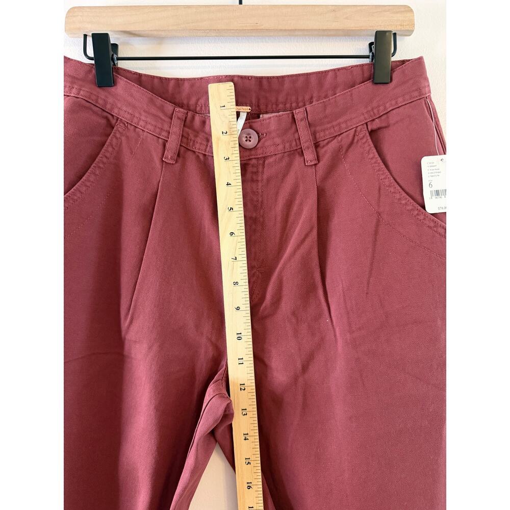 NWT Free People We The Free Cya Later Skate Trouser Pants Wine 100% Cotton 6 - Picture 7 of 9